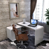 台式电脑桌 现代简约家用卧室时尚旋转白色烤漆书桌椅写字桌组合