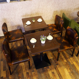 小吃快餐店甜品奶茶店桌椅组合茶西餐厅咖啡馆餐桌椅圆桌方桌批发