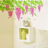 创意田园花卉墙贴纸贴画装饰品客厅卧室背景墙壁纸自粘可移除绿叶