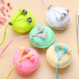 韩版可爱粉色卡通线控音乐创意马卡龙耳机入耳式语音女生耳机包邮