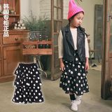 韩国专柜正品女童2016新儿童中大童点点长裙多层蛋糕裙圆点半身裙