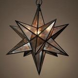 五角星玻璃做旧金色吊灯rh铜焊锡个性酒吧客餐厅吧台设计机构灯具