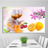 餐厅饭厅厨房挂画墙画现代简约水果花卉装饰画无框画壁画酒杯单幅