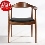 欧式总统椅实木电脑椅设计师书桌椅靠背坐真皮扶手办公椅实木餐椅