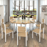 圆餐桌椅组合 6人饭桌家用圆形餐桌现代简约小户型饭桌饭店小圆桌