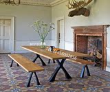 个性会议桌设计师会议桌实木办公桌北欧宜家餐桌工业风桌椅特色桌