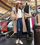 韩国东大门代购风衣女2016春装新款两面穿连帽蝙蝠袖大码女装外套