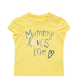 MOTHERCARE代购童装16夏正品女童黄色妈妈爱我字母短袖T恤