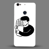 乐视1s手机壳新款黑白色系简约小清新漫画人物抱面包创意保护套