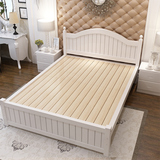 欧式白色全实木床1.5米松木床1.8单人床1.2拼接床储物双人床成人