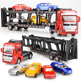 合金货柜运输车回力玩具小汽车仿真工程车大卡车模型男孩套装礼物