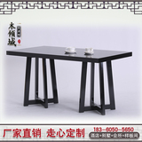 新中式实木家用酒店餐桌椅长方形圆形会所茶楼桌椅组合可定制家具