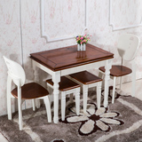 正品 地中海实木餐桌椅组合 可折叠伸缩小户型餐桌包邮