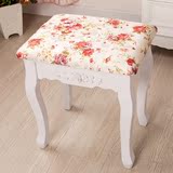 简约现代白色实木梳妆台凳子欧式田园梳妆凳韩式化妆椅子卧室坐凳