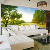 3d风景墙纸壁画 客厅电视背景墙布沙发整张无缝田园壁纸防水 树林