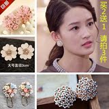 韩国版可爱女人款式珍珠耳饰气质小雏菊花朵耳扣小耳钉时尚耳饰品