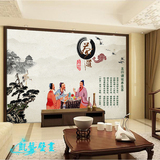 现代中式茶道文化国画水墨壁纸茶楼酒店饭店个性背景墙纸大型壁画