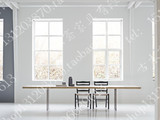 北欧设计师家具 长方形实木餐桌原木办公桌洽谈桌会议桌书画桌