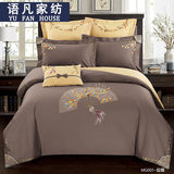 中国古典民族风刺绣花纯棉四件套全棉1.8m床上用品中式样板房床品