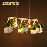美式复古铁艺吊灯创意客厅餐厅服装店咖啡厅个性装饰吊灯植物吊灯