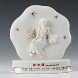 处女座陶瓷十二12星座风水办公室桌面摆件中国白瓷家居装饰工艺品
