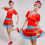 2016新款苗族服装表演服民族舞蹈服土家族湘西云南佤族女装演出服