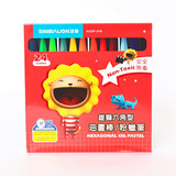 台湾雄狮24色油画棒 中六角粉蜡笔 学生儿童绘画/涂鸦笔 美术蜡笔