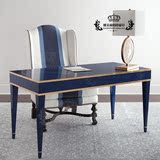 美式欧式新古典后现代蓝色时尚简约实木办公桌地中海田园书房书桌