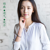 2016新款韩国春秋棉立方女装纯白抽绳套头衫纯棉长袖T恤打底衫衣