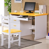 电脑桌实木白色家用台式办公桌简约松木写字台书桌椅组合现代桌子