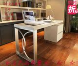 简约烤漆书桌书架组合转角电脑桌旋转写字台办公桌台式烤漆桌子