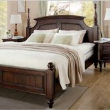 双人实木床美式床乡村简约大床全实木橡木1.8米主卧床高箱定制床