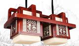 中式橡木餐厅吊灯两头三头古典饭厅灯餐吊灯单头过道走廊灯具