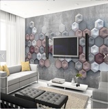 大型3D现代立体抽象几何墙纸客厅沙发卧室电视背景墙无缝壁纸壁画