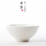 唐山纯白骨瓷碗米饭碗陶瓷日式拉面碗汤碗大碗5寸6寸斗笠碗沙拉碗