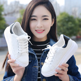 夏季小白鞋女真皮系带运动板鞋透气平底韩版学生跑步休闲单鞋女潮