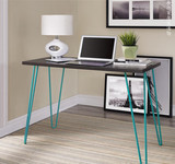 北欧式简易撞色电脑桌现代 实木铁艺小书桌小户型书房卧室办公桌