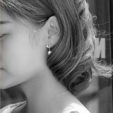 2016新款7-7.5mm天然耳环女耳钉纯银珍珠大气质韩国甜美文艺