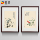 中式现代客厅装饰画 卧室沙发书房背景墙梅兰竹菊花卉壁画挂画
