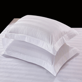 缔歌五星级酒店枕头套纯白三分缎条单人枕套宾馆医院床上用品新品