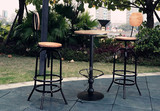 美式复古铁艺吧台椅酒吧高脚桌椅组合休闲可升降咖啡厅星巴克桌椅