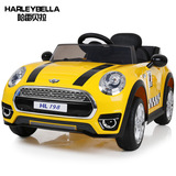哈雷贝拉迷你儿童电动车 可坐四轮电动车带遥控宝宝玩具汽车 童车
