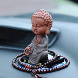 【天天特价】紫砂汽车摆件 可爱如来佛弥勒佛像摆设 精品陶瓷摆件