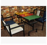 铁艺餐厅桌椅组合实木复古咖啡厅餐桌椅特色酒吧实木奶茶店餐桌椅