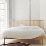 现代简约欧式美式成人宜家实木床北欧床1.8米1.5米白色原木双人床