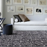 简约现代黑白条纹客厅地毯茶几卧室沙发地毯床边满铺毯榻榻米地垫