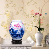 陶瓷花瓶简约仿古粉彩瓷器青花瓷花瓶家居客厅工艺摆件