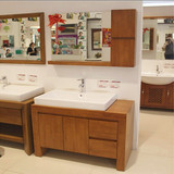 中式浴室柜组合橡木落地洗手盆现代简约落地卫浴柜洗脸盆柜台盆柜