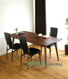 日式简约原木餐桌 长方形 黑胡桃木家具 现代环保客厅小户型方桌