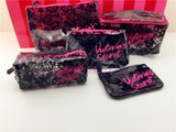 VS 维密 维多利亚的秘密 黑色蕾丝系列 防水化妆包 洗漱包 收纳包